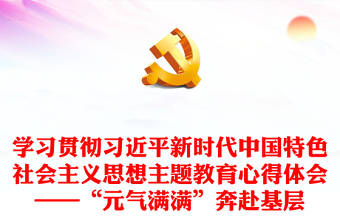 学习贯彻习近平新时代中国特色社会主义思想主题教育心得体会——“元气满满”奔赴基层