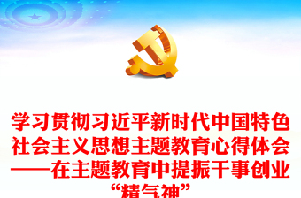 学习贯彻习近平新时代中国特色社会主义思想主题教育心得体会——在主题教育中提振干事创业“精气神”