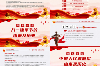 热烈庆祝中国人民解放军建军97周年PPT红色大气铁血铸军魂建军节课件