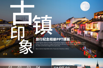 2019红色中国风简约旅游相册PPT模板