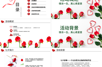 原创商业七夕情人节活动策划PPT模板-版权可商用