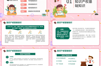 2022知识产权科普PPT黑板风小学生知识产权科普主题班会课件模板