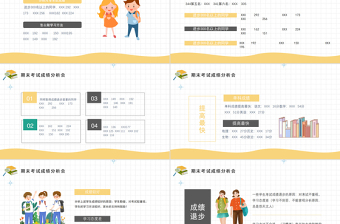 期末考试成绩质量分析教研会PPT清新简约教师通用模板