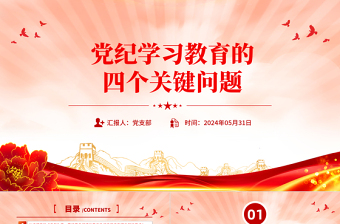 党纪学习教育的四个关键问题PPT党建风党的纪律建设专题党课