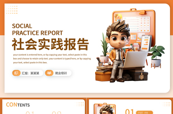 社会工作实践报告PPT简洁精美行业通用模板