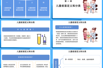 简约卡通手绘全国儿童预防接种宣传日接种宣传介绍PPT