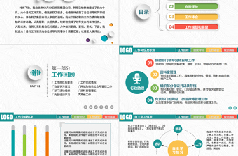 2023年彩色微粒体个人干部述职工作总结转正PPT模板