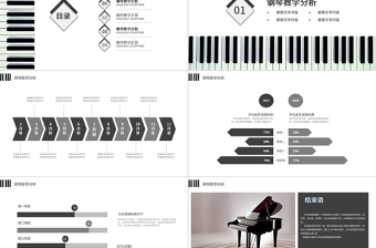 音乐艺术钢琴少儿培训ppt模板