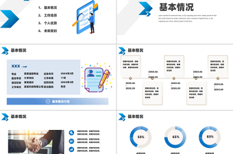 个人履历介绍PPT蓝色商务履历介绍个人简历模板下载