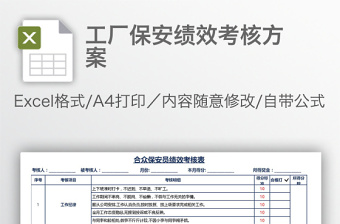 工厂保安绩效考核方案